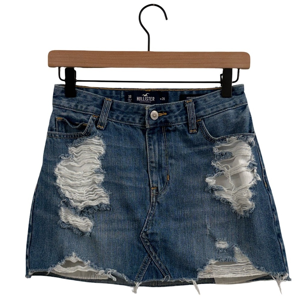 Hollister Distressed Blue Mini Skirt